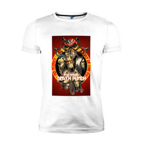 Мужская футболка премиум с принтом Five Finger Death Punch 2 в Петрозаводске, 92% хлопок, 8% лайкра | приталенный силуэт, круглый вырез ворота, длина до линии бедра, короткий рукав | 5fdp | ffdp | five finger death punch