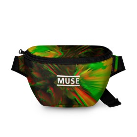 Поясная сумка 3D с принтом Muse music в Петрозаводске, 100% полиэстер | плотная ткань, ремень с регулируемой длиной, внутри несколько карманов для мелочей, основное отделение и карман с обратной стороны сумки застегиваются на молнию | logo | muse | music | pop | rock | usa | альтернатива | америка | металл | музыка | музыкальный | поп | рок