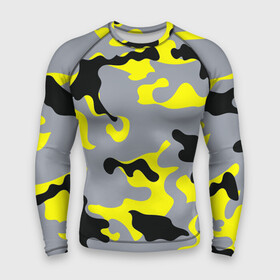 Мужской рашгард 3D с принтом Yellow camouflage в Петрозаводске,  |  | camouflage | камуфляж | комуфляж