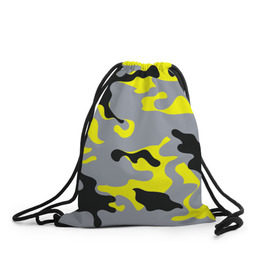 Рюкзак-мешок 3D с принтом Yellow camouflage в Петрозаводске, 100% полиэстер | плотность ткани — 200 г/м2, размер — 35 х 45 см; лямки — толстые шнурки, застежка на шнуровке, без карманов и подкладки | camouflage | камуфляж | комуфляж