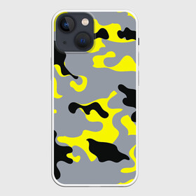 Чехол для iPhone 13 mini с принтом Yellow camouflage в Петрозаводске,  |  | camouflage | камуфляж | комуфляж