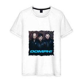 Мужская футболка хлопок с принтом OOMPH! в Петрозаводске, 100% хлопок | прямой крой, круглый вырез горловины, длина до линии бедер, слегка спущенное плечо. | 
