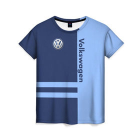 Женская футболка 3D с принтом Volkswagen в Петрозаводске, 100% полиэфир ( синтетическое хлопкоподобное полотно) | прямой крой, круглый вырез горловины, длина до линии бедер | volkswagen | авто | автомобиль | вольксваген | лого | машина | фолькс ваген | фольксваген | эмблема