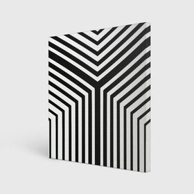 Холст квадратный с принтом Кибер Зебра в Петрозаводске, 100% ПВХ |  | black and white stripes | geometry | vest | zebra | геометрия | зебра | тельняшка | черно белая полоска