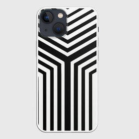 Чехол для iPhone 13 mini с принтом Кибер Зебра в Петрозаводске,  |  | black and white stripes | geometry | vest | zebra | геометрия | зебра | тельняшка | черно белая полоска