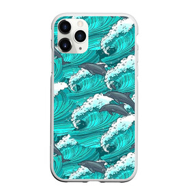 Чехол для iPhone 11 Pro матовый с принтом Дельфины в Петрозаводске, Силикон |  | dolphins | fish | ocean | pattern | sea | summer | waves | волны | дельфины | лето | море | океан | паттерн | рыбы