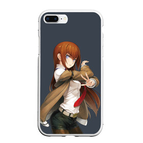 Чехол для iPhone 7Plus/8 Plus матовый с принтом Kurusi makise Steins gate в Петрозаводске, Силикон | Область печати: задняя сторона чехла, без боковых панелей | anime | kristina | kurisu | okabe | sience | stein | steins | steonggate | врата штейна | курису | макисе