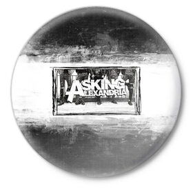 Значок с принтом Asking Alexandria в Петрозаводске,  металл | круглая форма, металлическая застежка в виде булавки | Тематика изображения на принте: 