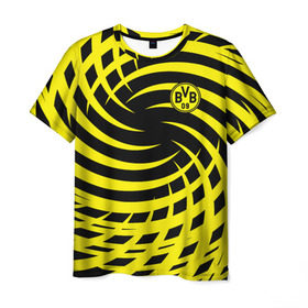 Мужская футболка 3D с принтом FC Borussia Dortmund в Петрозаводске, 100% полиэфир | прямой крой, круглый вырез горловины, длина до линии бедер | боруссия | дортмунд