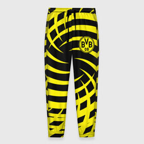 Мужские брюки 3D с принтом FC Borussia Dortmund в Петрозаводске, 100% полиэстер | манжеты по низу, эластичный пояс регулируется шнурком, по бокам два кармана без застежек, внутренняя часть кармана из мелкой сетки | боруссия | дортмунд