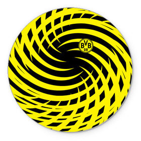 Коврик круглый с принтом FC Borussia Dortmund в Петрозаводске, резина и полиэстер | круглая форма, изображение наносится на всю лицевую часть | боруссия | дортмунд