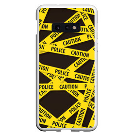 Чехол для Samsung S10E с принтом Police Caution в Петрозаводске, Силикон | Область печати: задняя сторона чехла, без боковых панелей | опасность | опасный | осторожный | полосы | текстура