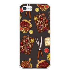 Чехол для iPhone 5/5S матовый с принтом Вкуснятина в Петрозаводске, Силикон | Область печати: задняя сторона чехла, без боковых панелей | барбекю | еда | кулинария | мясо | повар | стейк | шашлык
