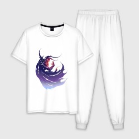 Мужская пижама хлопок с принтом Final Fantasy IV в Петрозаводске, 100% хлопок | брюки и футболка прямого кроя, без карманов, на брюках мягкая резинка на поясе и по низу штанин
 | 