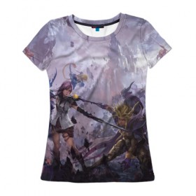 Женская футболка 3D с принтом Final Fantasy в Петрозаводске, 100% полиэфир ( синтетическое хлопкоподобное полотно) | прямой крой, круглый вырез горловины, длина до линии бедер | final fantasy | последняя фантазия