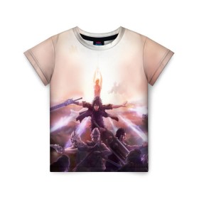 Детская футболка 3D с принтом Final Fantasy XV в Петрозаводске, 100% гипоаллергенный полиэфир | прямой крой, круглый вырез горловины, длина до линии бедер, чуть спущенное плечо, ткань немного тянется | Тематика изображения на принте: 