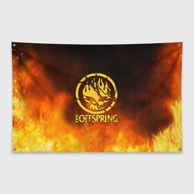 Флаг-баннер с принтом The Offspring в Петрозаводске, 100% полиэстер | размер 67 х 109 см, плотность ткани — 95 г/м2; по краям флага есть четыре люверса для крепления | the offspring | офспринг | оффспринг | рок