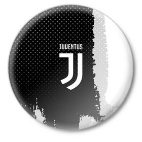 Значок с принтом JUVENTUS в Петрозаводске,  металл | круглая форма, металлическая застежка в виде булавки | football | soccer | ювентус