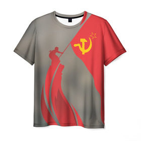 Мужская футболка 3D с принтом День победы Рейхстаг в Петрозаводске, 100% полиэфир | прямой крой, круглый вырез горловины, длина до линии бедер | 9мая | великая | война | героя | день | звезда | знамя | отечественная | победы | рейхстаг