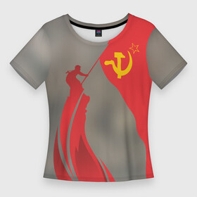 Женская футболка 3D Slim с принтом День победы Рейхстаг в Петрозаводске,  |  | 9мая | великая | война | героя | день | звезда | знамя | отечественная | победы | рейхстаг
