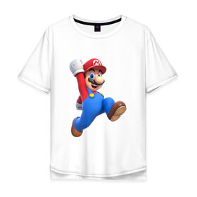 Мужская футболка хлопок Oversize с принтом Марио Б в Петрозаводске, 100% хлопок | свободный крой, круглый ворот, “спинка” длиннее передней части | брат | марио | марио бро | супер