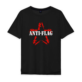 Мужская футболка хлопок Oversize с принтом Anti-Flag в Петрозаводске, 100% хлопок | свободный крой, круглый ворот, “спинка” длиннее передней части | american | attraction | dead | hardcore | not | punk | punks | rock | альтернатива | анти | группа | панк | рок | стрит | флаг