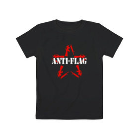 Детская футболка хлопок с принтом Anti-Flag в Петрозаводске, 100% хлопок | круглый вырез горловины, полуприлегающий силуэт, длина до линии бедер | american | attraction | dead | hardcore | not | punk | punks | rock | альтернатива | анти | группа | панк | рок | стрит | флаг