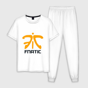 Мужская пижама хлопок с принтом Fnatic в Петрозаводске, 100% хлопок | брюки и футболка прямого кроя, без карманов, на брюках мягкая резинка на поясе и по низу штанин
 | fnatic