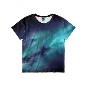 Детская футболка 3D с принтом Космическая текстура в Петрозаводске, 100% гипоаллергенный полиэфир | прямой крой, круглый вырез горловины, длина до линии бедер, чуть спущенное плечо, ткань немного тянется | abstraction | cosmos | nebula | space | star | universe | абстракция | вселенная | звезды | космос | мир | планеты