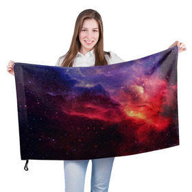 Флаг 3D с принтом Звездная ночь в Петрозаводске, 100% полиэстер | плотность ткани — 95 г/м2, размер — 67 х 109 см. Принт наносится с одной стороны | abstraction | cosmos | nebula | space | star | universe | абстракция | вселенная | звезды | космос | мир | планеты