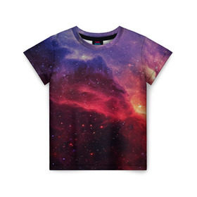 Детская футболка 3D с принтом Звездная ночь в Петрозаводске, 100% гипоаллергенный полиэфир | прямой крой, круглый вырез горловины, длина до линии бедер, чуть спущенное плечо, ткань немного тянется | abstraction | cosmos | nebula | space | star | universe | абстракция | вселенная | звезды | космос | мир | планеты
