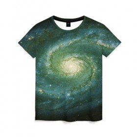 Женская футболка 3D с принтом Галактический мир в Петрозаводске, 100% полиэфир ( синтетическое хлопкоподобное полотно) | прямой крой, круглый вырез горловины, длина до линии бедер | abstraction | cosmos | nebula | space | star | universe | абстракция | вселенная | звезды | космос | мир | планеты