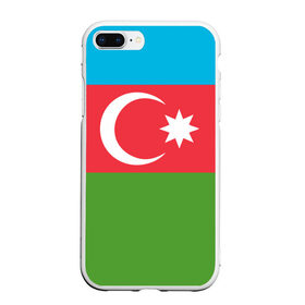 Чехол для iPhone 7Plus/8 Plus матовый с принтом Азербайджан в Петрозаводске, Силикон | Область печати: задняя сторона чехла, без боковых панелей | azerbaijan | azrbaycan | звезда | ислам | полумесяц | флаг