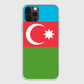 Чехол для iPhone 12 Pro с принтом Азербайджан в Петрозаводске, силикон | область печати: задняя сторона чехла, без боковых панелей | Тематика изображения на принте: azerbaijan | azrbaycan | звезда | ислам | полумесяц | флаг