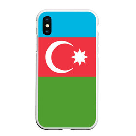 Чехол для iPhone XS Max матовый с принтом Азербайджан в Петрозаводске, Силикон | Область печати: задняя сторона чехла, без боковых панелей | azerbaijan | azrbaycan | звезда | ислам | полумесяц | флаг