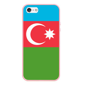 Чехол для iPhone 5/5S матовый с принтом Азербайджан в Петрозаводске, Силикон | Область печати: задняя сторона чехла, без боковых панелей | Тематика изображения на принте: azerbaijan | azrbaycan | звезда | ислам | полумесяц | флаг