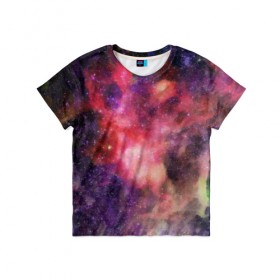 Детская футболка 3D с принтом Космические краски в Петрозаводске, 100% гипоаллергенный полиэфир | прямой крой, круглый вырез горловины, длина до линии бедер, чуть спущенное плечо, ткань немного тянется | abstraction | cosmos | nebula | space | star | universe | абстракция | вселенная | звезды | космос | мир | планеты