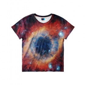 Детская футболка 3D с принтом Взрыв к космосе в Петрозаводске, 100% гипоаллергенный полиэфир | прямой крой, круглый вырез горловины, длина до линии бедер, чуть спущенное плечо, ткань немного тянется | abstraction | cosmos | nebula | space | star | universe | абстракция | вселенная | звезды | космос | мир | планеты