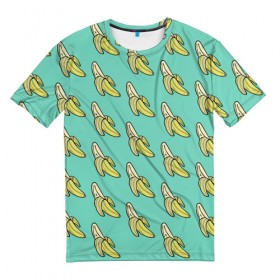 Мужская футболка 3D с принтом Бананы в Петрозаводске, 100% полиэфир | прямой крой, круглый вырез горловины, длина до линии бедер | banana | food | vegan | vegetarian | банан | веган | вегетарианство | еда
