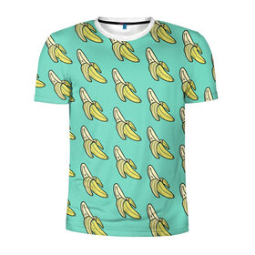 Мужская футболка 3D спортивная с принтом Бааны в Петрозаводске, 100% полиэстер с улучшенными характеристиками | приталенный силуэт, круглая горловина, широкие плечи, сужается к линии бедра | banana | food | vegan | vegetarian | банан | веган | вегетарианство | еда