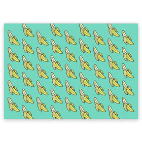 Поздравительная открытка с принтом Бааны в Петрозаводске, 100% бумага | плотность бумаги 280 г/м2, матовая, на обратной стороне линовка и место для марки
 | Тематика изображения на принте: banana | food | vegan | vegetarian | банан | веган | вегетарианство | еда