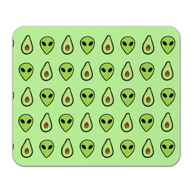 Коврик для мышки прямоугольный с принтом Green в Петрозаводске, натуральный каучук | размер 230 х 185 мм; запечатка лицевой стороны | alien | food | vegetarian | авокадо | вегетарианство | еда | пришелец