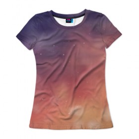 Женская футболка 3D с принтом Абстракция Градиент Текстура в Петрозаводске, 100% полиэфир ( синтетическое хлопкоподобное полотно) | прямой крой, круглый вырез горловины, длина до линии бедер | gradient | sky | небо