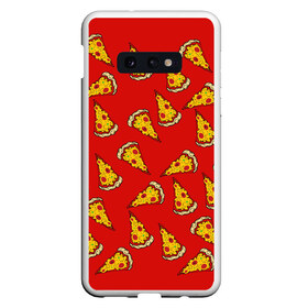 Чехол для Samsung S10E с принтом Pizza red в Петрозаводске, Силикон | Область печати: задняя сторона чехла, без боковых панелей | Тематика изображения на принте: fast food | pizza | еда | пицца | фастфуд