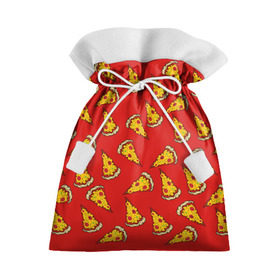 Подарочный 3D мешок с принтом Pizza red в Петрозаводске, 100% полиэстер | Размер: 29*39 см | Тематика изображения на принте: fast food | pizza | еда | пицца | фастфуд