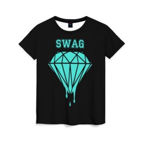 Женская футболка 3D с принтом Swag diamond в Петрозаводске, 100% полиэфир ( синтетическое хлопкоподобное полотно) | прямой крой, круглый вырез горловины, длина до линии бедер | 