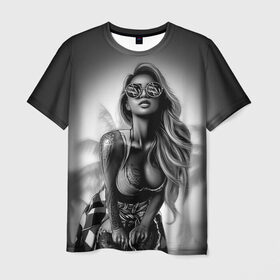 Мужская футболка 3D с принтом Trap girl в Петрозаводске, 100% полиэфир | прямой крой, круглый вырез горловины, длина до линии бедер | девушка | мода | пляж | стиль