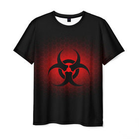 Мужская футболка 3D с принтом Биологическая Опасность в Петрозаводске, 100% полиэфир | прямой крой, круглый вырез горловины, длина до линии бедер | Тематика изображения на принте: биологическая  | опасность