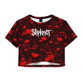 Женская футболка 3D укороченная с принтом Slipknot в Петрозаводске, 100% полиэстер | круглая горловина, длина футболки до линии талии, рукава с отворотами | punk | rock | альтернативный хип хоп | группа | инди поп | музыка | музыкальное произведение | ноты | панк | регги | рок | синти поп