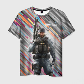 Мужская футболка 3D с принтом Rainbow Six Siege в Петрозаводске, 100% полиэфир | прямой крой, круглый вырез горловины, длина до линии бедер | battlefield | call of duty | clancy | cod | counter | csgo | game | rainbow | six | strike | tom | игра | клэнси | код | ксго | том | шутер